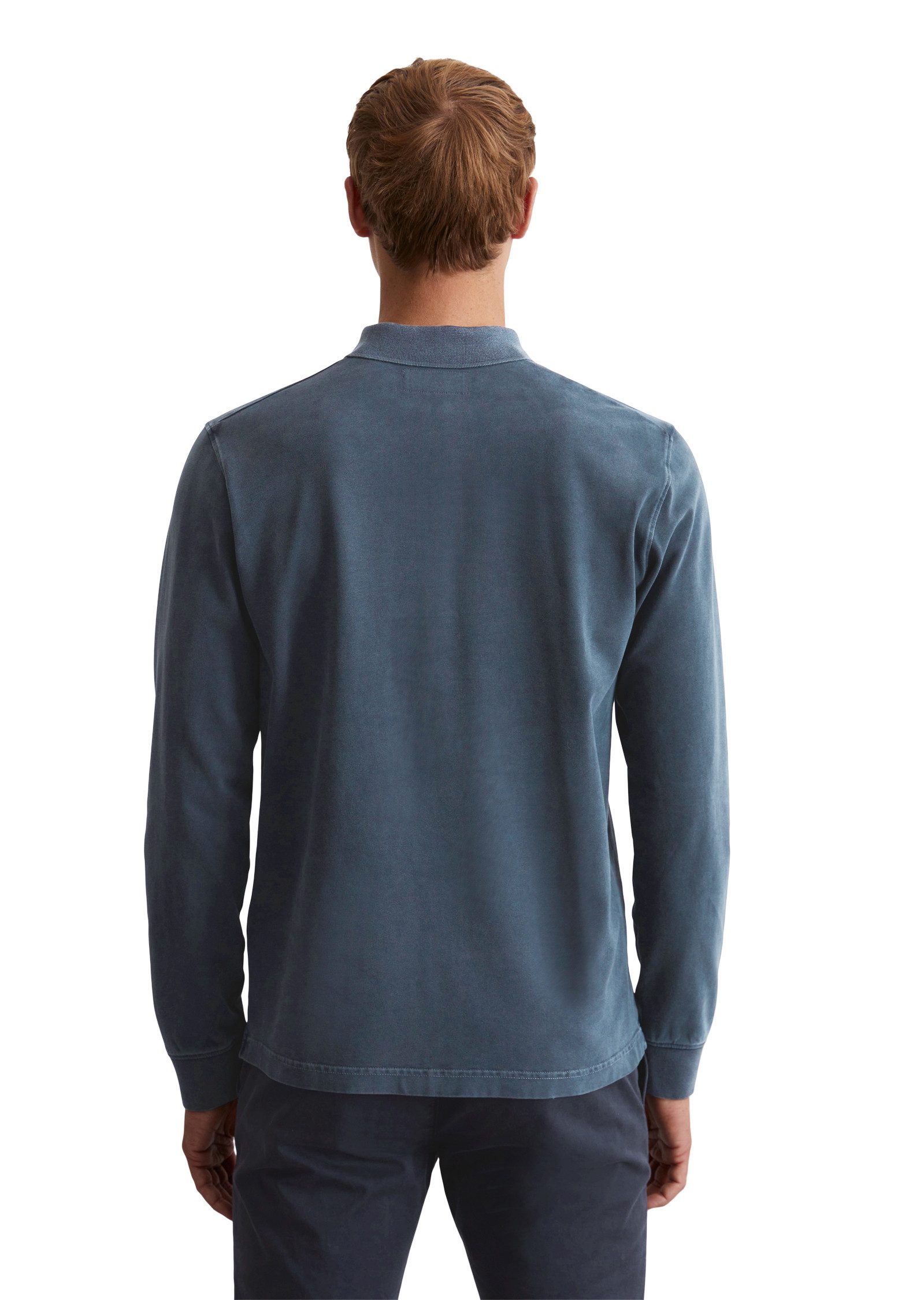 Marc O'Polo Langarm-Poloshirt im Washed-Look günstig online kaufen