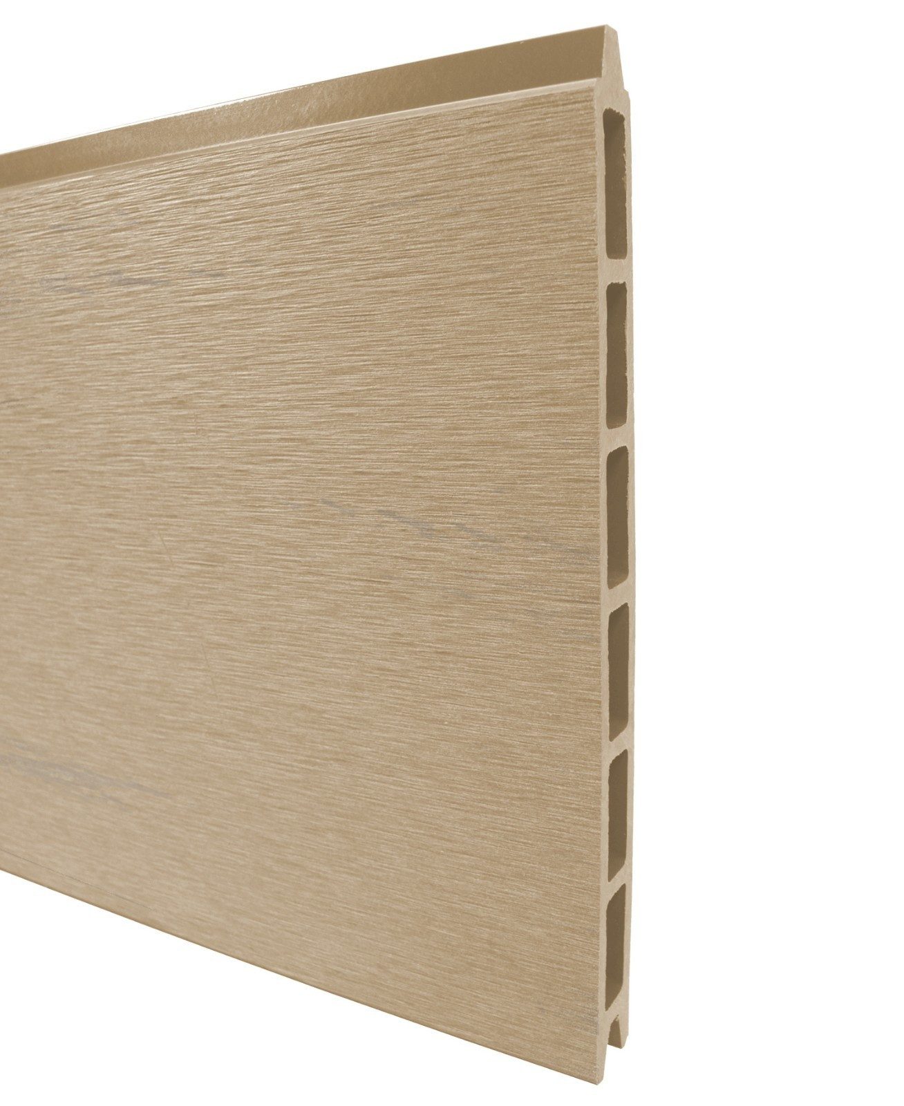 WPC Profi Zaun WPC Sichtschutzzaun MUSTER Handmuster 15 cm sandbeige, (WPC Zaun, Musterstück 15 cm)