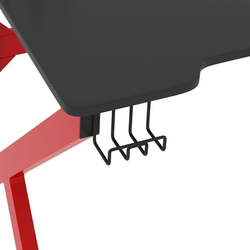 Schreibtisch Schwarz | 110x60x75 mit vidaXL rot rot Schwarz Rot Gaming-Schreibtisch und und und cm Schwarz K-Gestell