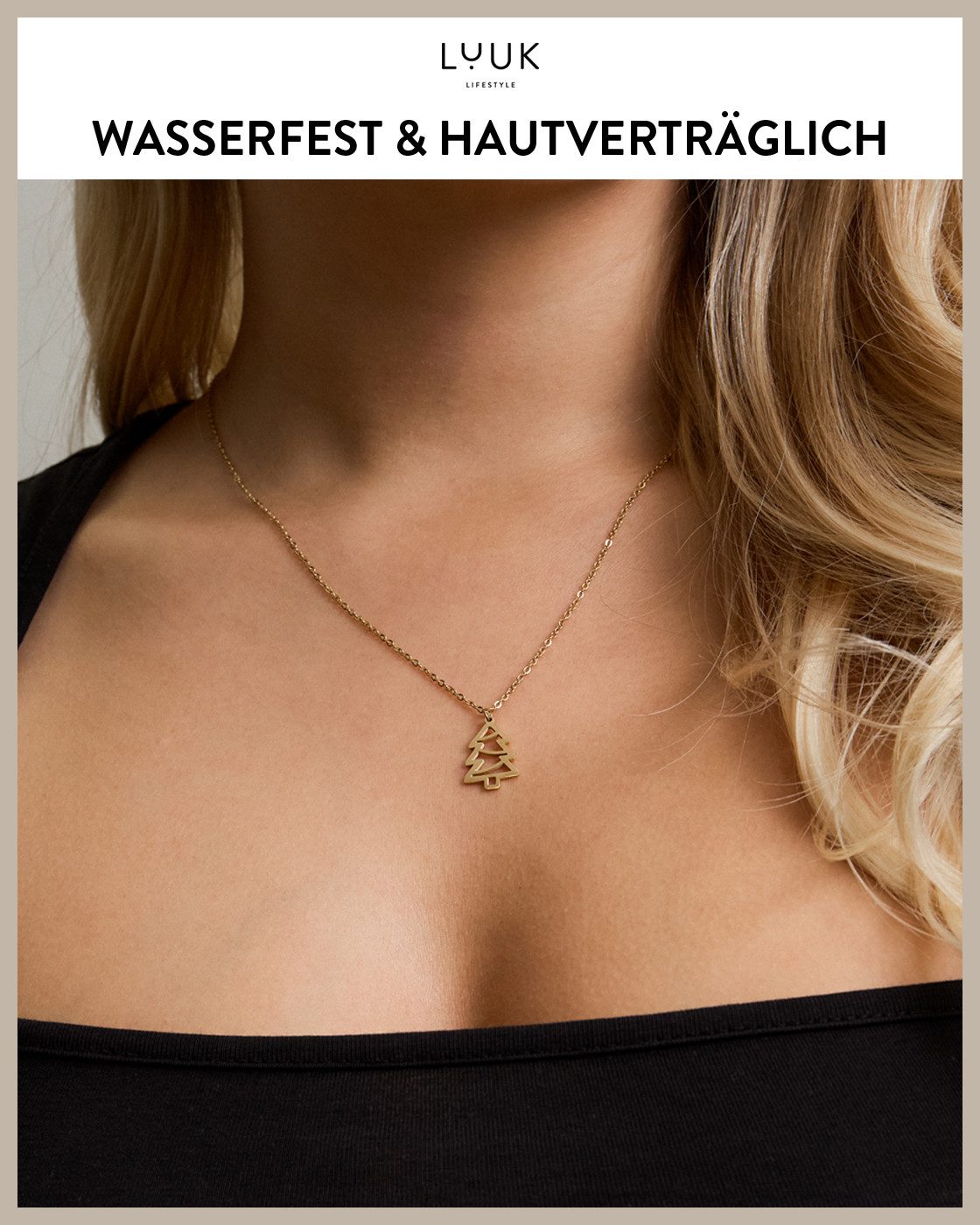 LUUK LIFESTYLE Kette mit Anhänger Tannenbaum, Christbaum Halskette aus Edel günstig online kaufen