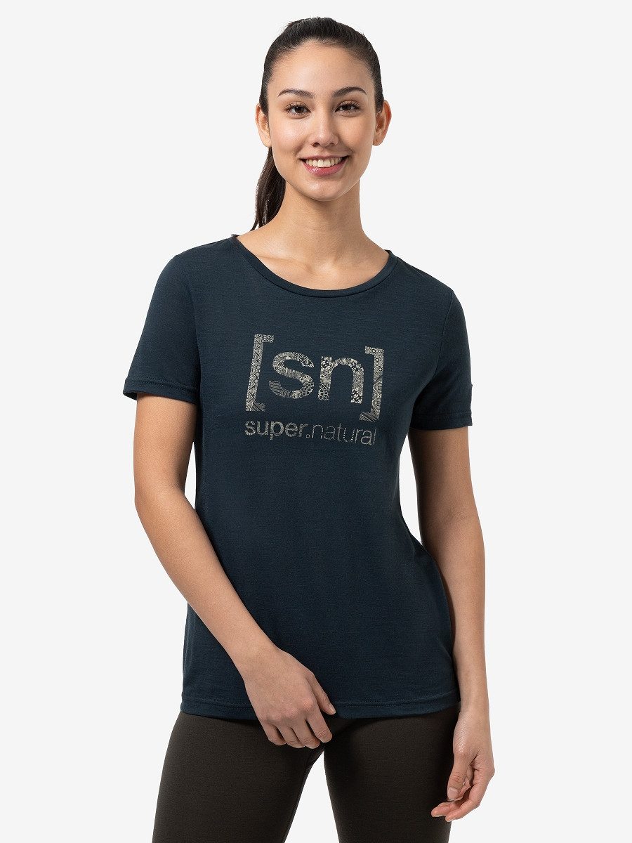 SUPER.NATURAL T-Shirt für Damen, Merino ARABESQUE günstig online kaufen