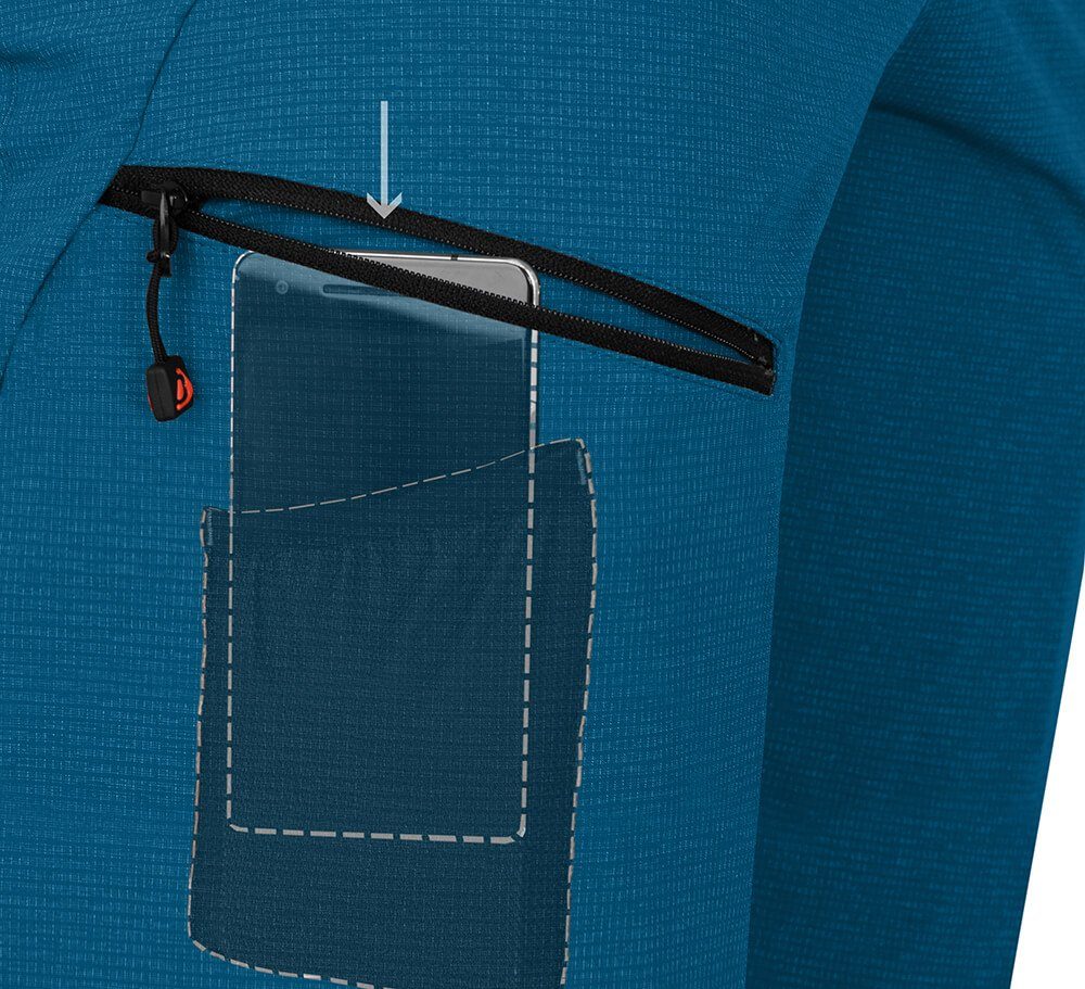 Doppel PORI Zip-off-Hose T-ZIPP Damen robust Zipp-Off blau Saphir Bergson Wanderhose, elastisch, mit Normalgrößen,