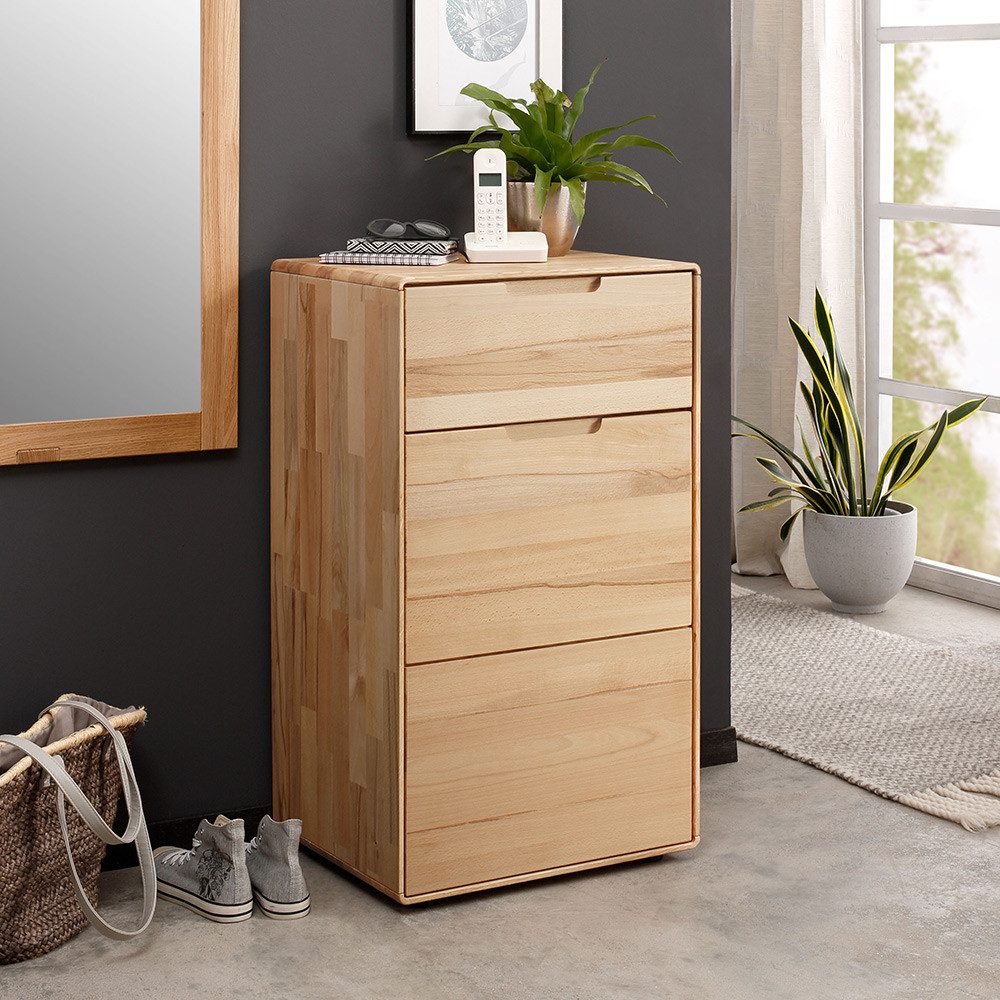 Lomadox Kommode KALAMANTA-69, Massivholz Sideboard Schrank Aufbewahrungsschrank modern in Buche