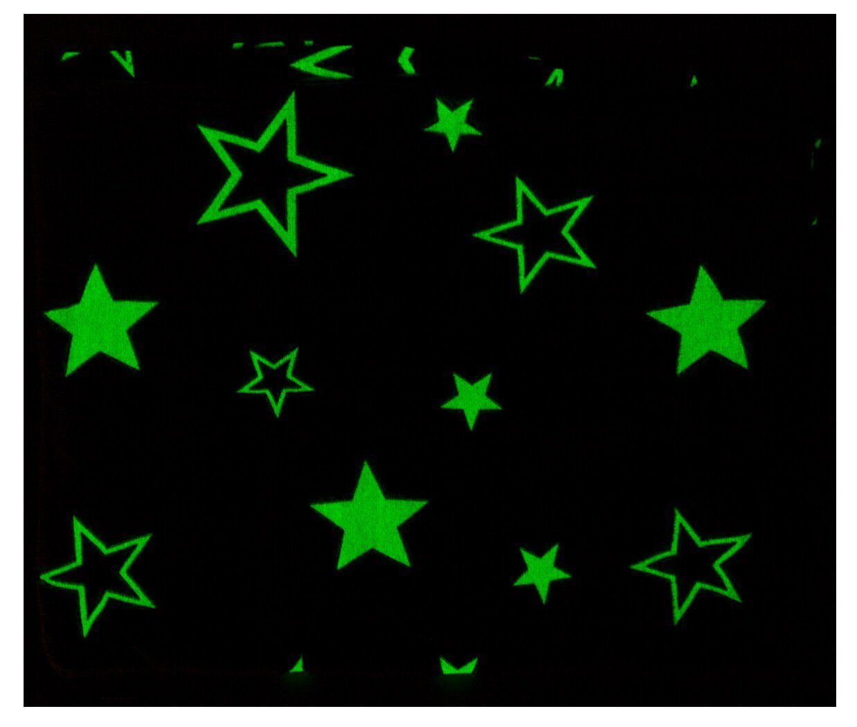 Wohndecke Kuscheldecke Kinderdecke Sterne Decke 1,35x1,73m Glow in the dark günstig online kaufen