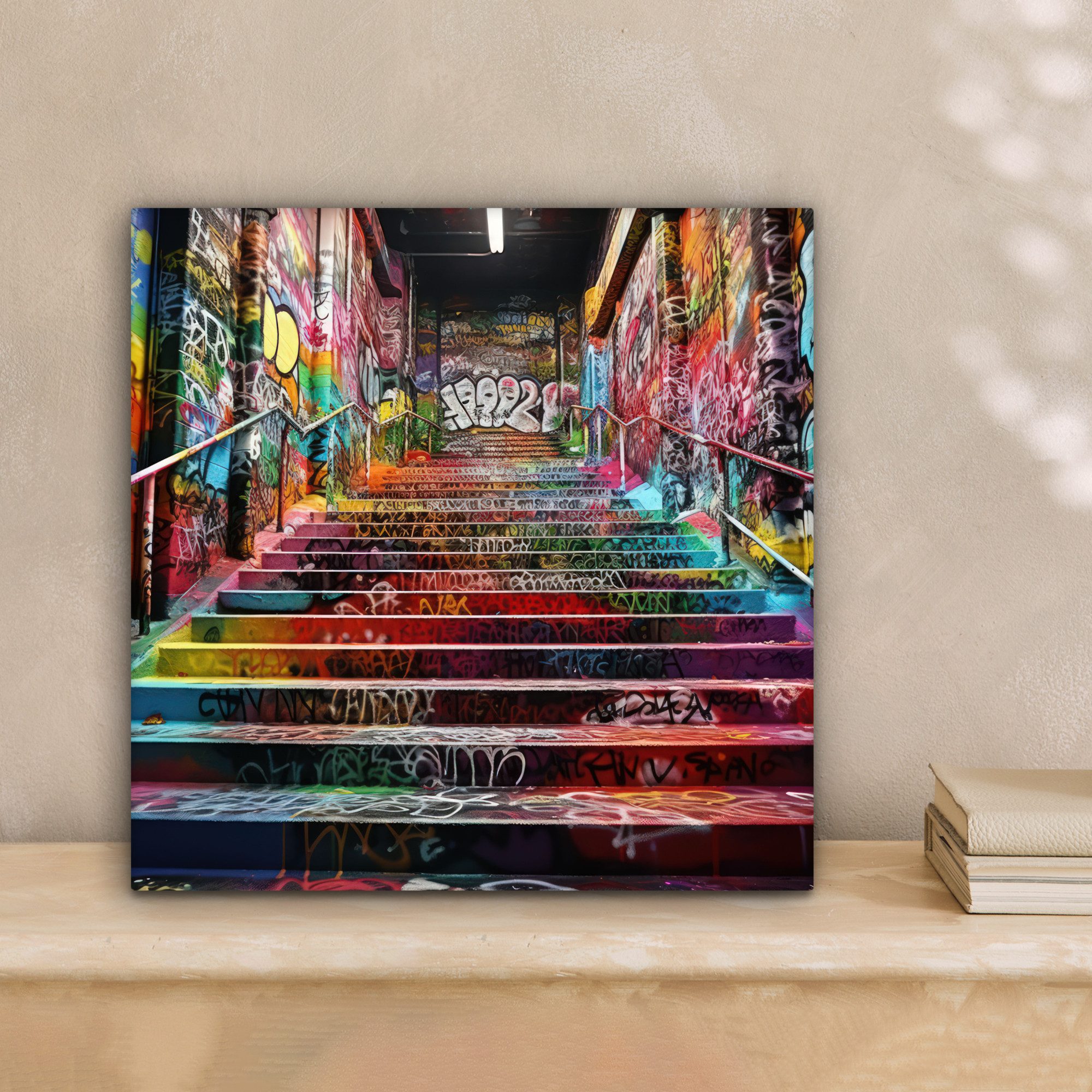 OneMillionCanvasses® Leinwandbild Treppe - Graffiti - Farben - Kunst, Fotod günstig online kaufen