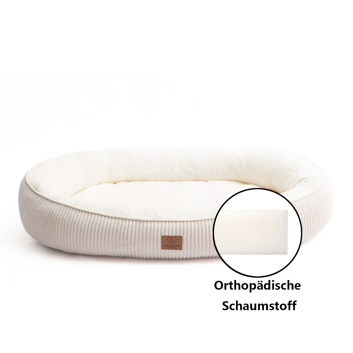Warenhammer Hundebett Orthopädisches Premium Hundebett, flauschig weich, abnehmbar/waschbar, ca. 20-22 cm hohe Umrandung, weiches Flanell / herausnehmbare Innenmatratze