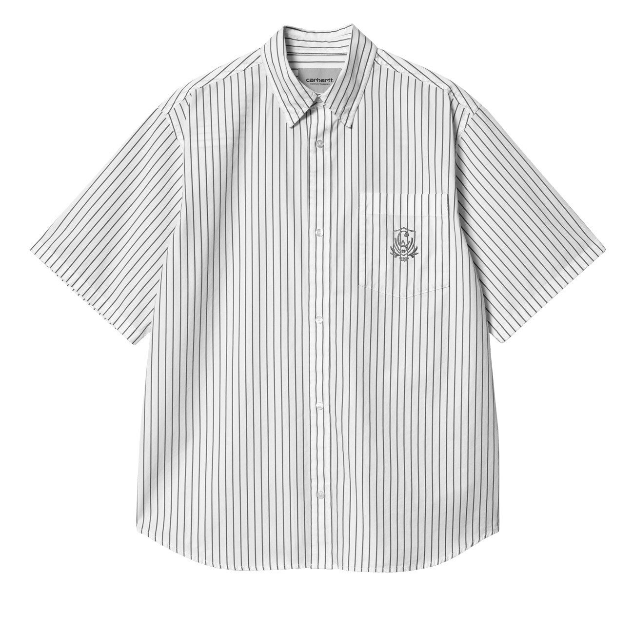 Carhartt WIP Kurzarmhemd Carhartt WIP S/S Linus Shirt Linus Stripe Black White