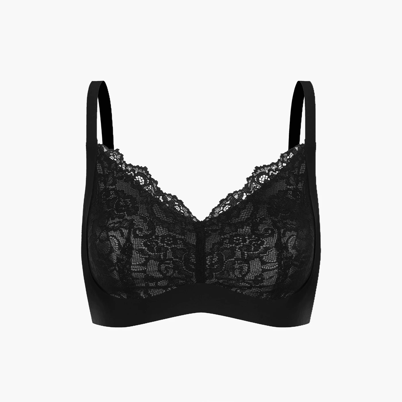 cfab by creamy fabrics Bügelloser BH Comfort Push-Up BH mit Lace-Schwarz-2X günstig online kaufen