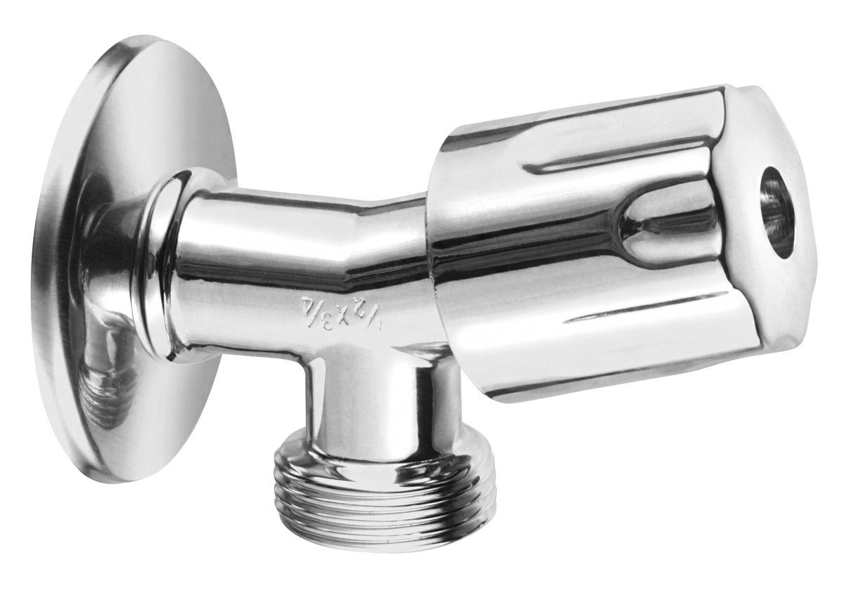 Bruckner Waschmaschinenschlauch Waschmaschinen-Ventil mit Rückschlagklappe, 1/2 "x3/4", Chrom, Bruckner-181-934-1