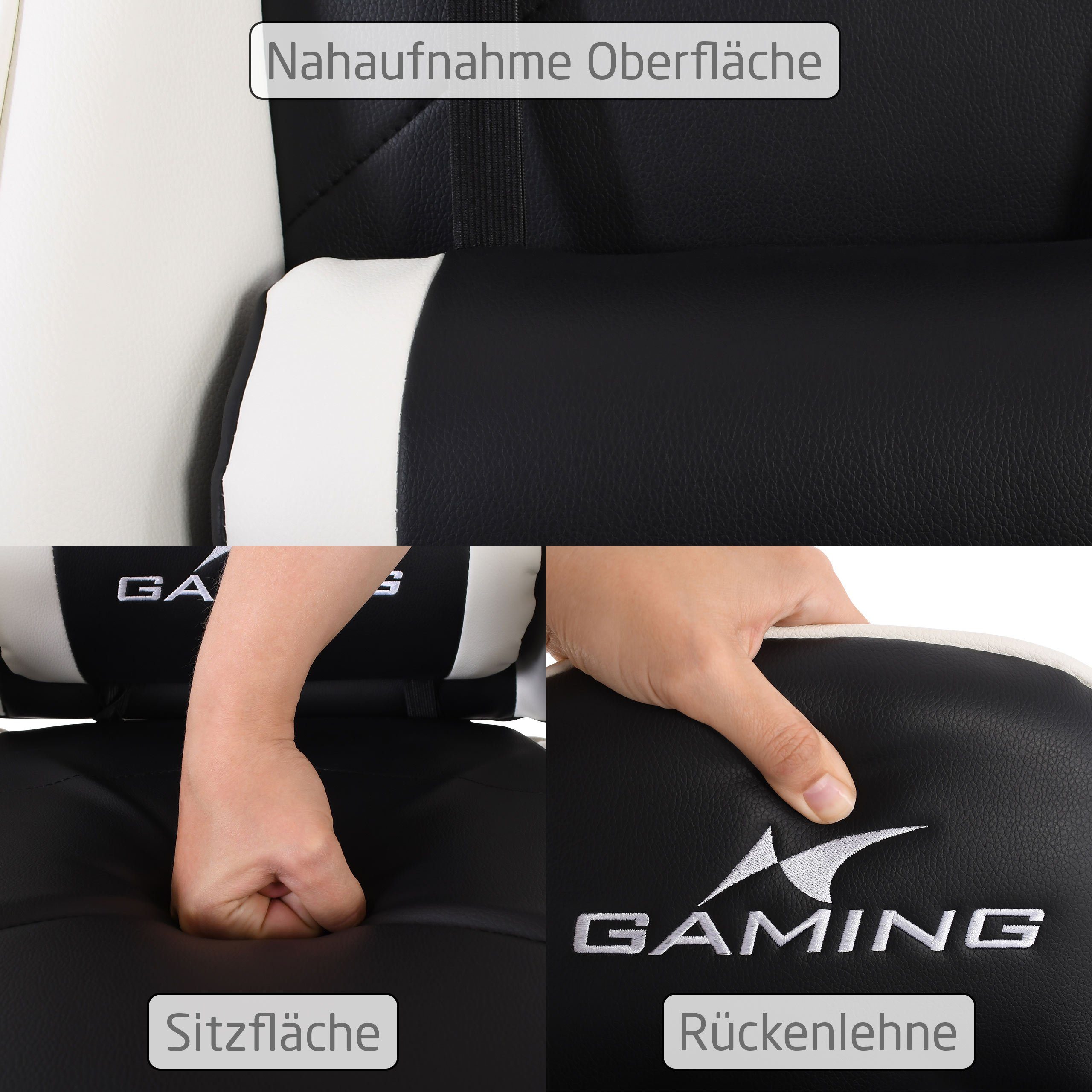 Deine Tante Emma Raburg Gaming-Stuhl Gaming-Sessel LORD SCHWARZ-WEIß