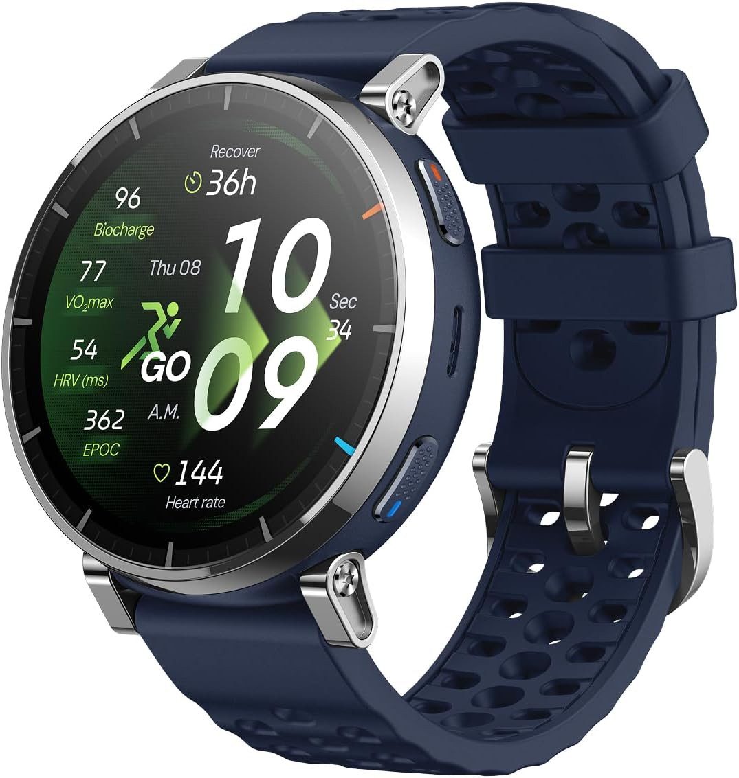 Amazfit Herren"s Präzises GPS & Gesundheitsmonitor für Training & Alltag Smartwatch (1,32 Zoll, Android/iOS), Lauf- und Outdoorbegleiter mit Herzfrequenz, SPO2 & IP68 Schutz