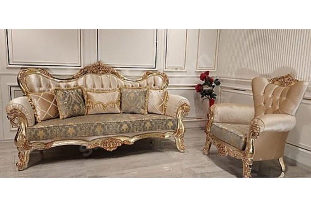 Einrichtung Barock Sessel Sofas Couchen Sofa Couch Sessel, Chesterfield Möbel JVmoebel