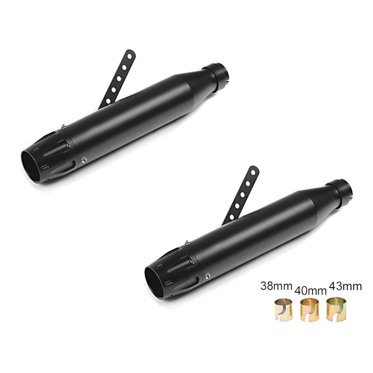 Craftride Reisetasche Set 2x # Auspuff Forte Endschalldämpfer Caferacer schwarz