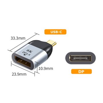 Bolwins C08 USB-C auf Displayport DP Adapter Kabel 3D für TV PC Laptop Handy Audio- & Video-Adapter