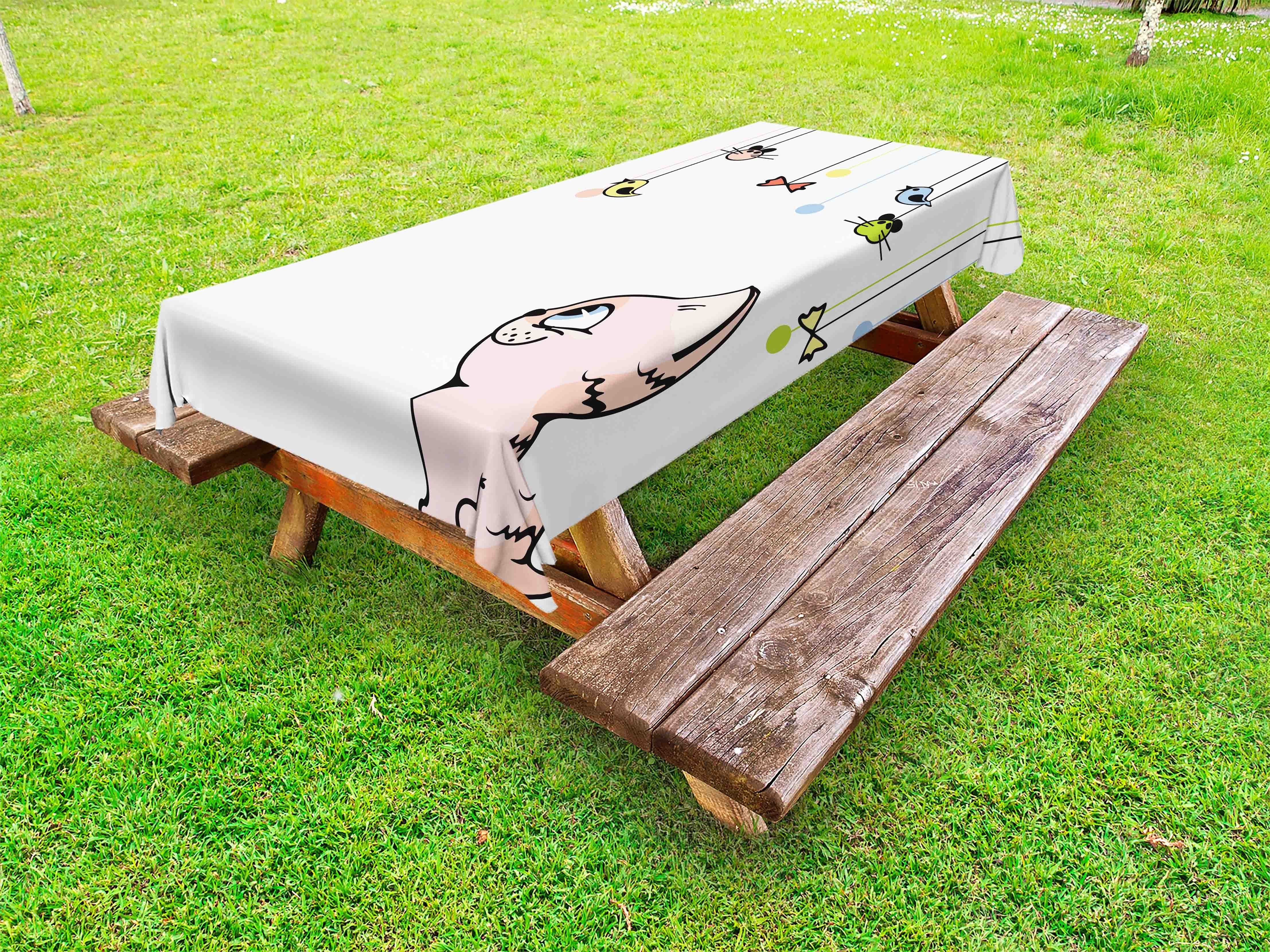 'und Tischdecke Cartoon-Stil Maus Abakuhaus Katz waschbare dekorative Picknick-Tischdecke, Kitten