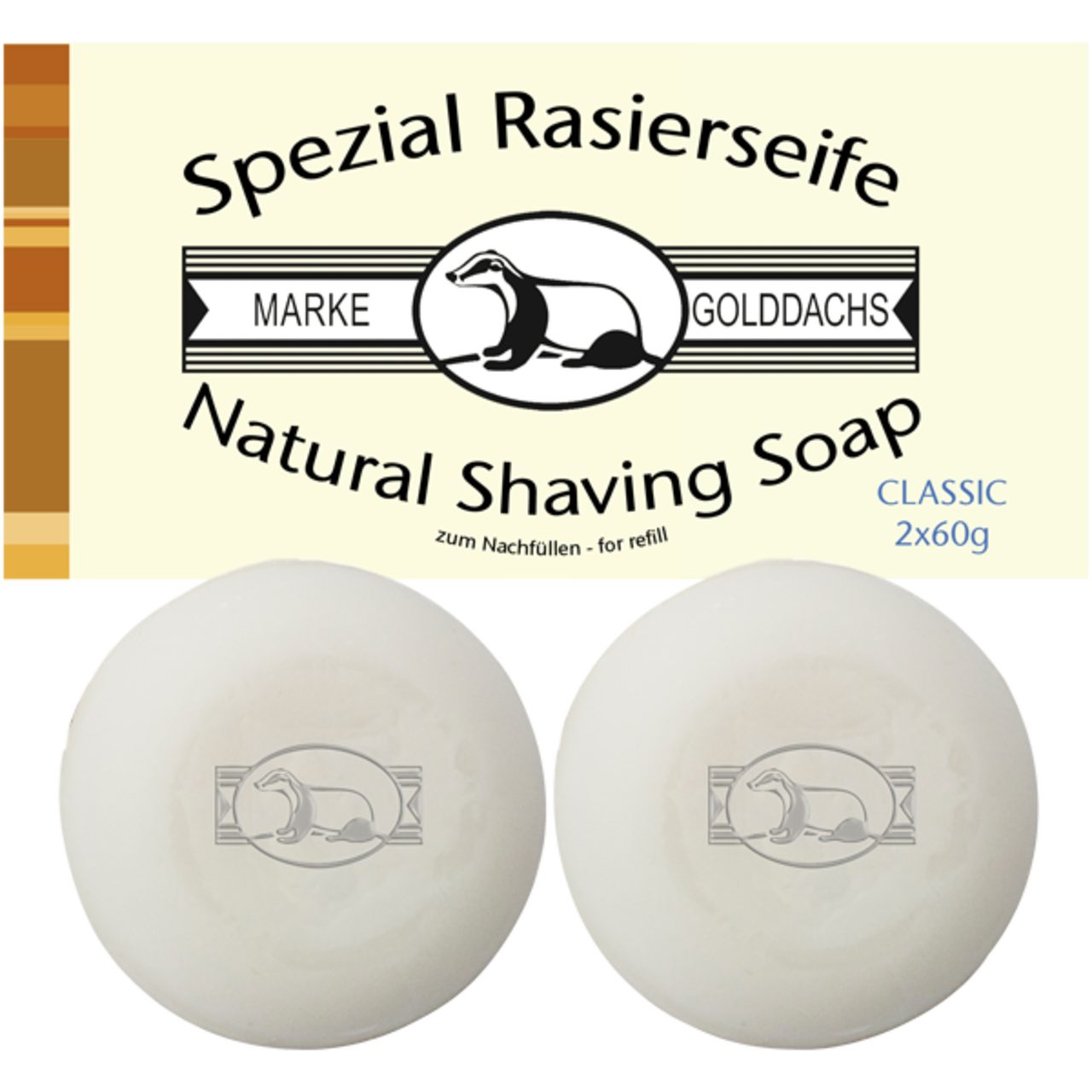 Golddachs Gesichtspflege Rasierseife Classic Refill