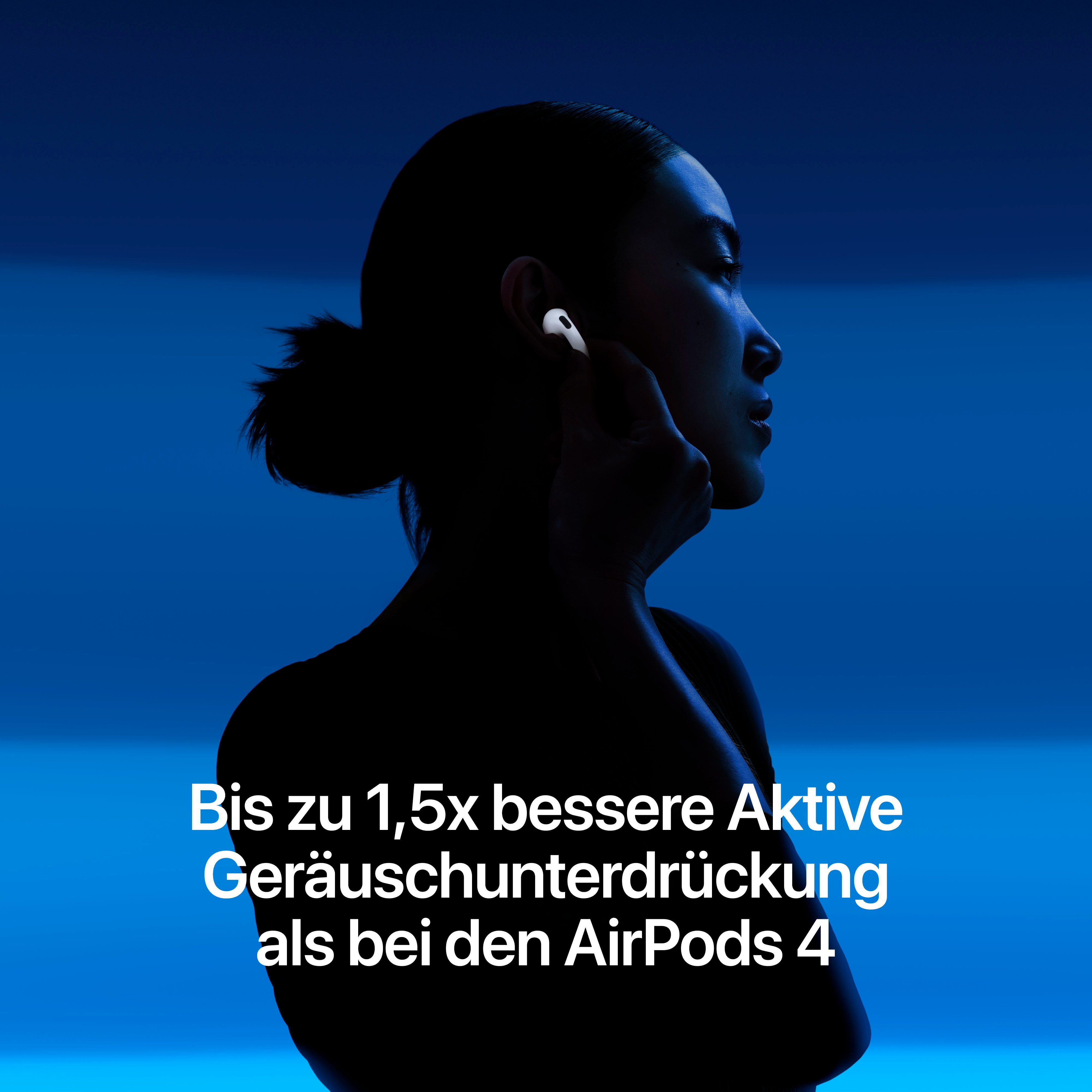 Apple AirPods 5 wireless In-Ear-Kopfhörer (Active Noise Cancelling (ANC), Freisprechfunktion, Transparenzmodus, True Wireless, integrierte Steuerung für Anrufe  – Bild 4 von 5