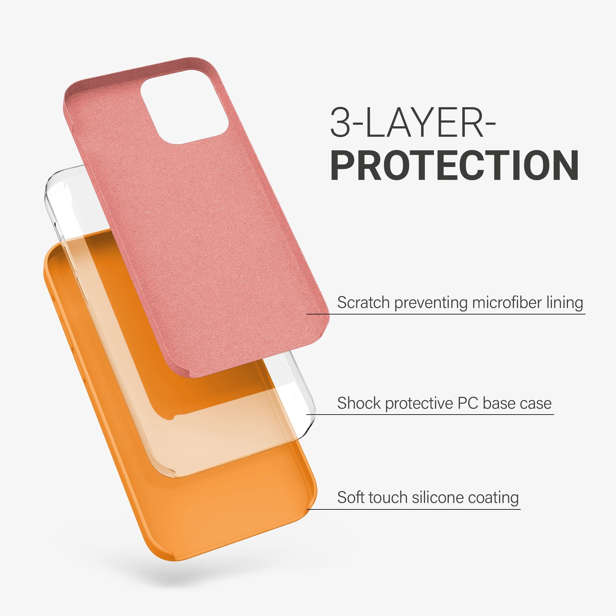 kwmobile Handyhülle Hülle für Apple iPhone 12 / 12 Pro, Hülle Silikon gummiert - Handyhülle - Handy Case Cover