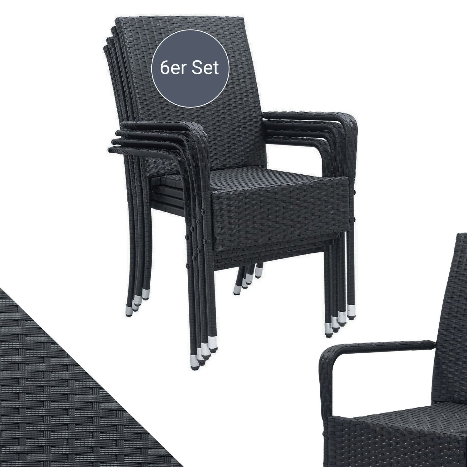 Juskys Gartenstuhl Yoro (6 St), stapelbar, günstig online kaufen