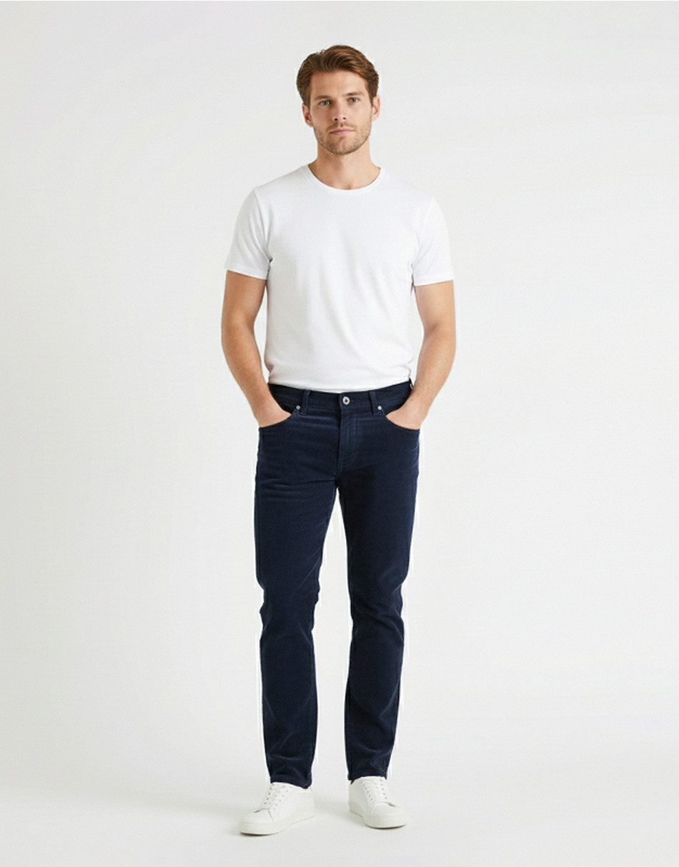 BlauerHafen Cordhose Herren Cordhose 5-Pocket SLIM FIT modisch lässig elastisch