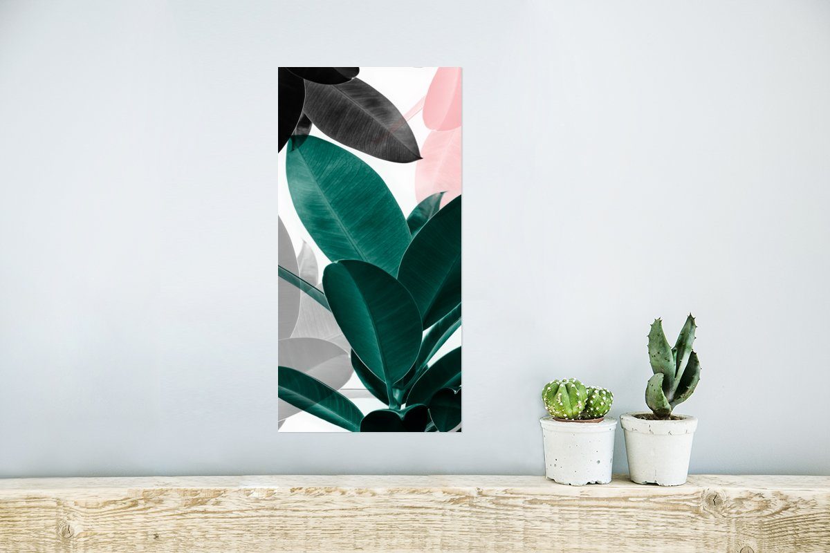 MuchoWow Poster Wandbild, Grün für St), Wohnzimmer, Blätter, Natur Pflanzen - - Ohne (1 - Wandposter Rahmen Poster