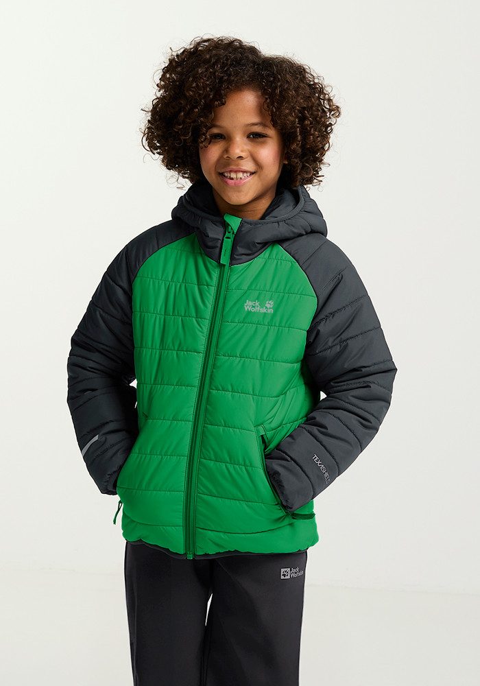 Jack Wolfskin Outdoorjacke ZENON JKT KIDS für Kinder, im Puffer-Design, wasserabweisend, winddicht, mit Kapuze