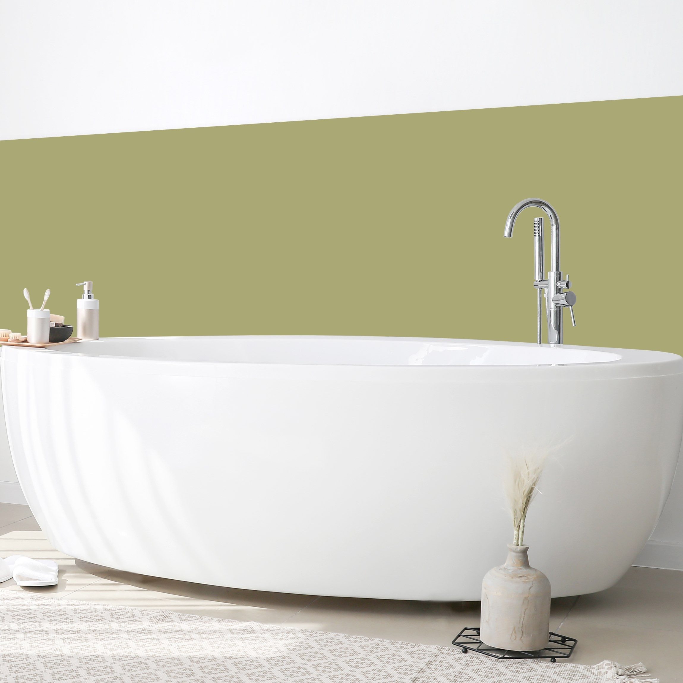 Bilderdepot24 Badrückwand grün fugenlose Wandverkleidung Bad günstig online kaufen