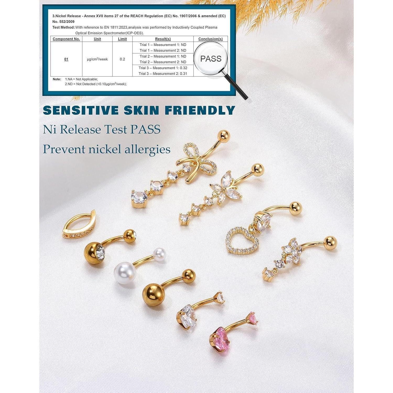 YADOCA Bauchnabelpiercing-Set 10 Stk. 14G Bauchnabelpiercing günstig online kaufen
