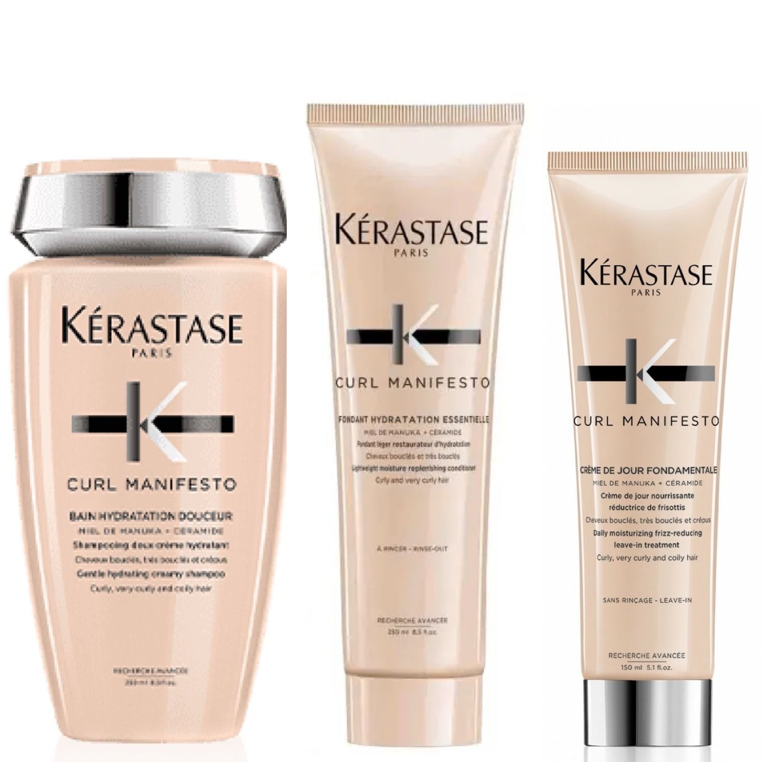 Kérastase Haarpflege-Set Curl Manifesto Trio - Bain, Fondant & Creme de Jour, 3-tlg., Mit Manuka-Honig und Ceramiden