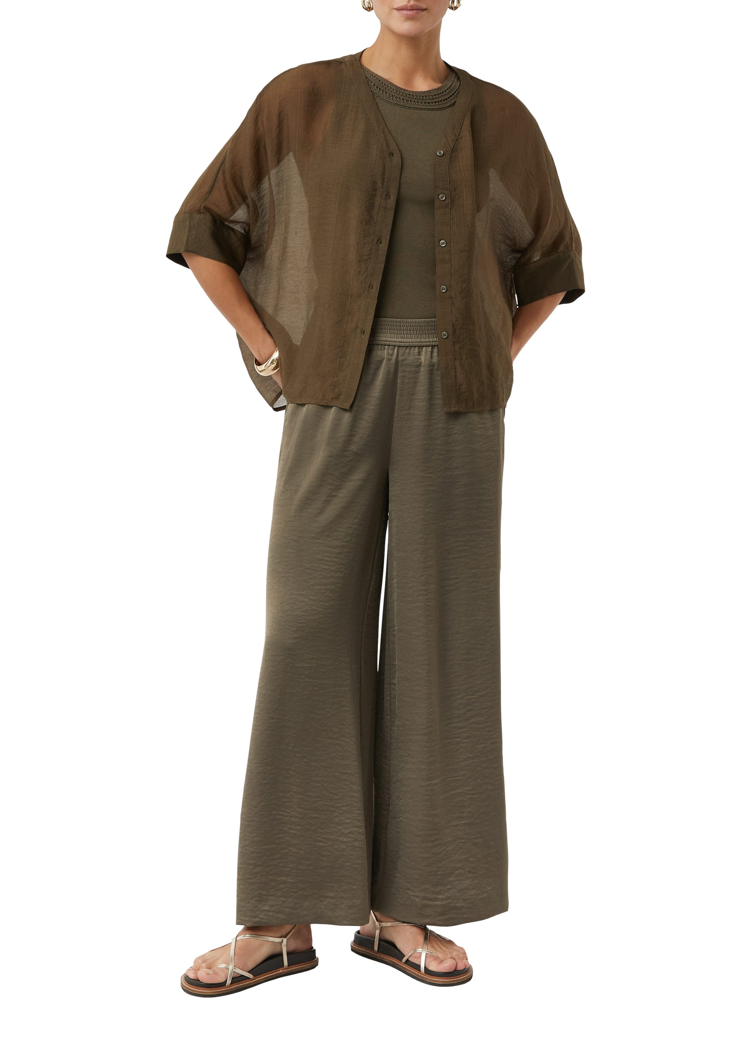 comma Shirtbluse im transparenten Look und mit Knopfleiste günstig online kaufen