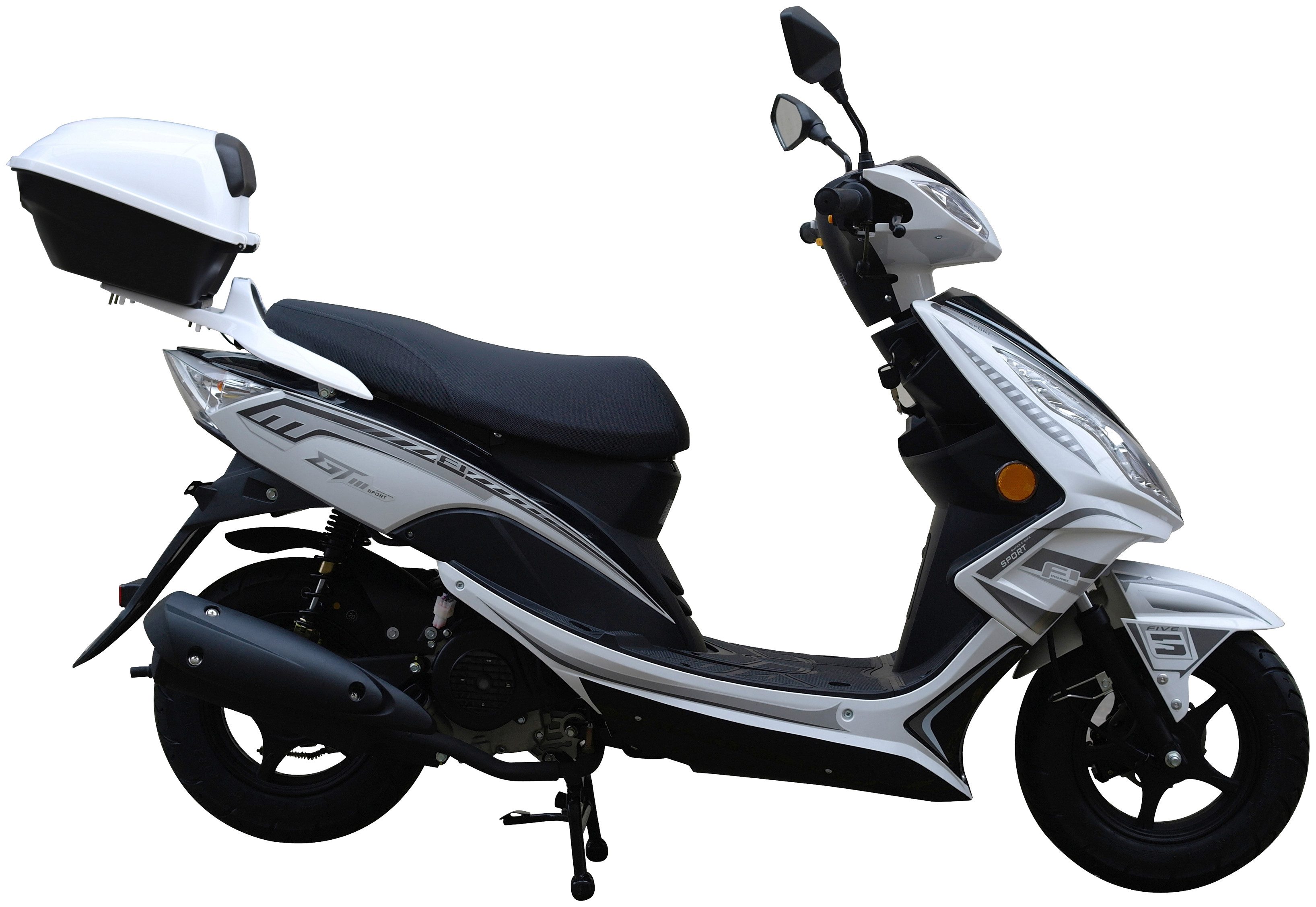 GT UNION Motorroller GT3 45, 49,6 ccm, 45 km/h, Euro 5, (Set, mit Topcase), Luftgekühlter Motor