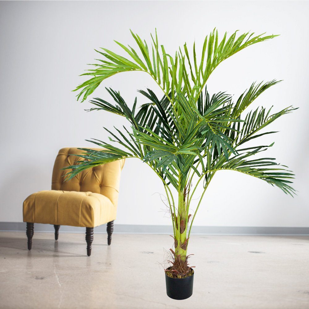 Künstliche Palmenbaum Decovego Pflanze 140cm Arekapalme Palme Decovego, Kunstpflanze Kunstpflanze