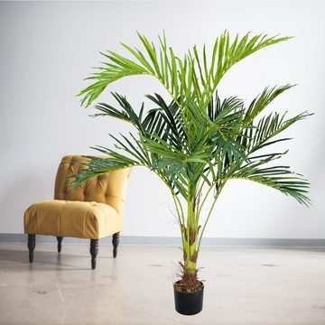 Kunstpalme Palmenbaum Palme Arekapalme Kunstpflanze Künstliche Pflanze 140 cm, Decovego