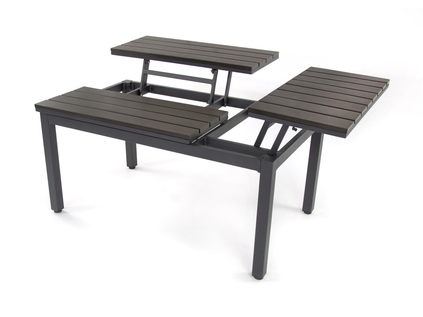 Green Spirit Loungeset Porto Lounge-Set Aluminium 5 Personen, Ecklounge Loungemöbel, (Set, 5-tlg., 1x Eckbank (2x 2-Sitzer Bank), 1x Hocker, 1x Tisch, 1x Beistelltisch), Aluminium, grau, für 5 Personen, wetterfest, Garten, Terrasse, Outdoor