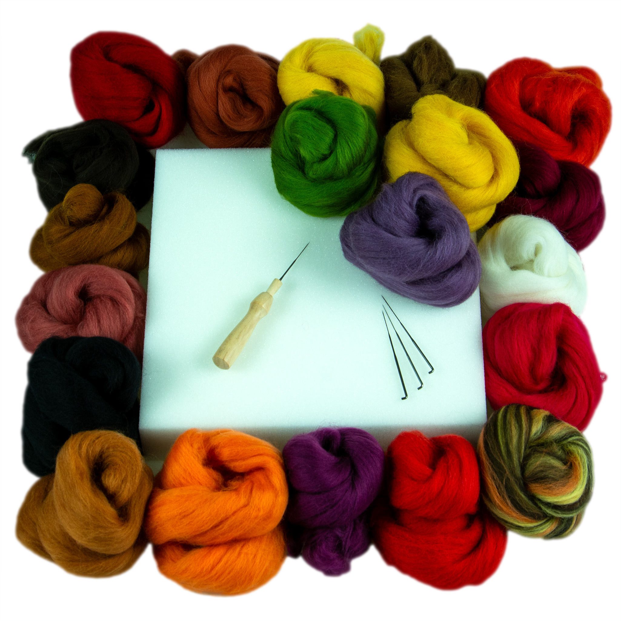 maDDma Märchenwolle-Set mit 20 Farben und Filz-Zubehör Farbmix 3 Bastelgarn, 8 m (Sparpaket, 1-St)