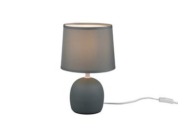 meineWunschleuchte LED Nachttischlampe, LED wechselbar, Warmweiß, kleine skandinavische Landhausstil mit Stoff Lampenschirm Grün H: 26cm