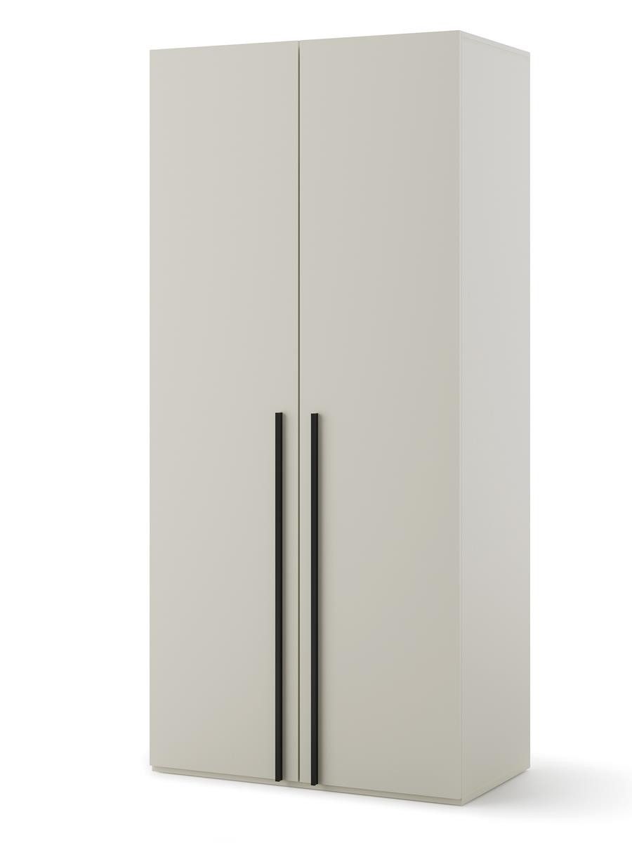 Compleo Kleiderschrank mit 2 Türen, Drehtürenschrank kaschmir, Elegant und modern MIZU