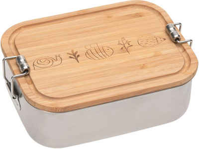 LÄSSIG Lunchbox »Garden Explorer«, Bambus, Edelstahl, (1-tlg), mit Holzdeckel