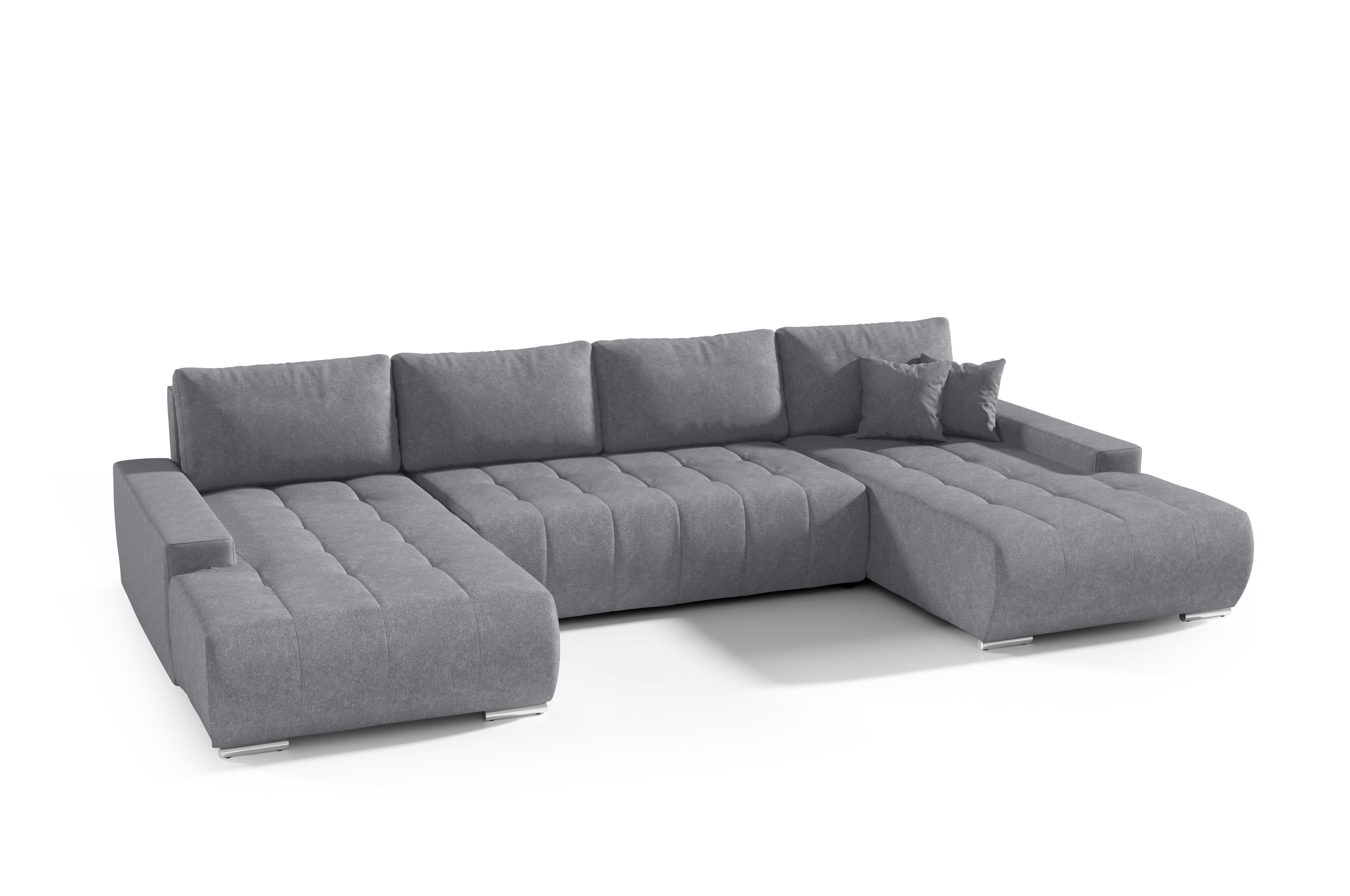 Compleo Ecksofa mit Schlaffunktion aus Velourstoff günstig online kaufen