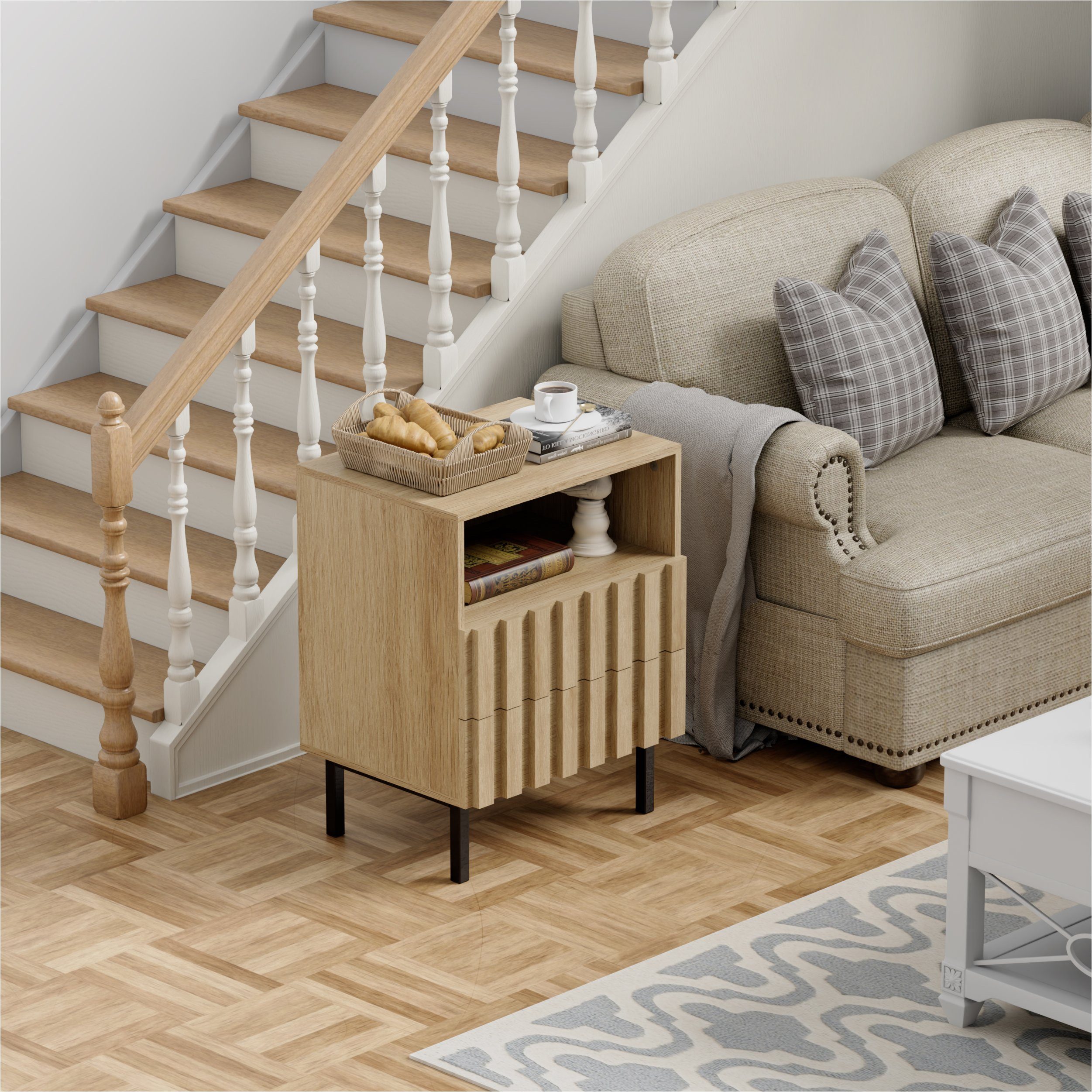UEV Schlafzimmer-Set 3er-Set Schlafzimmermöbel, Möbelset im Industrial Stil, (Kommode mit 9 Schubladen und 2er-Set Nachttisch), Komplettschlafzimmer, Schrank mi – Bild 5 von 5