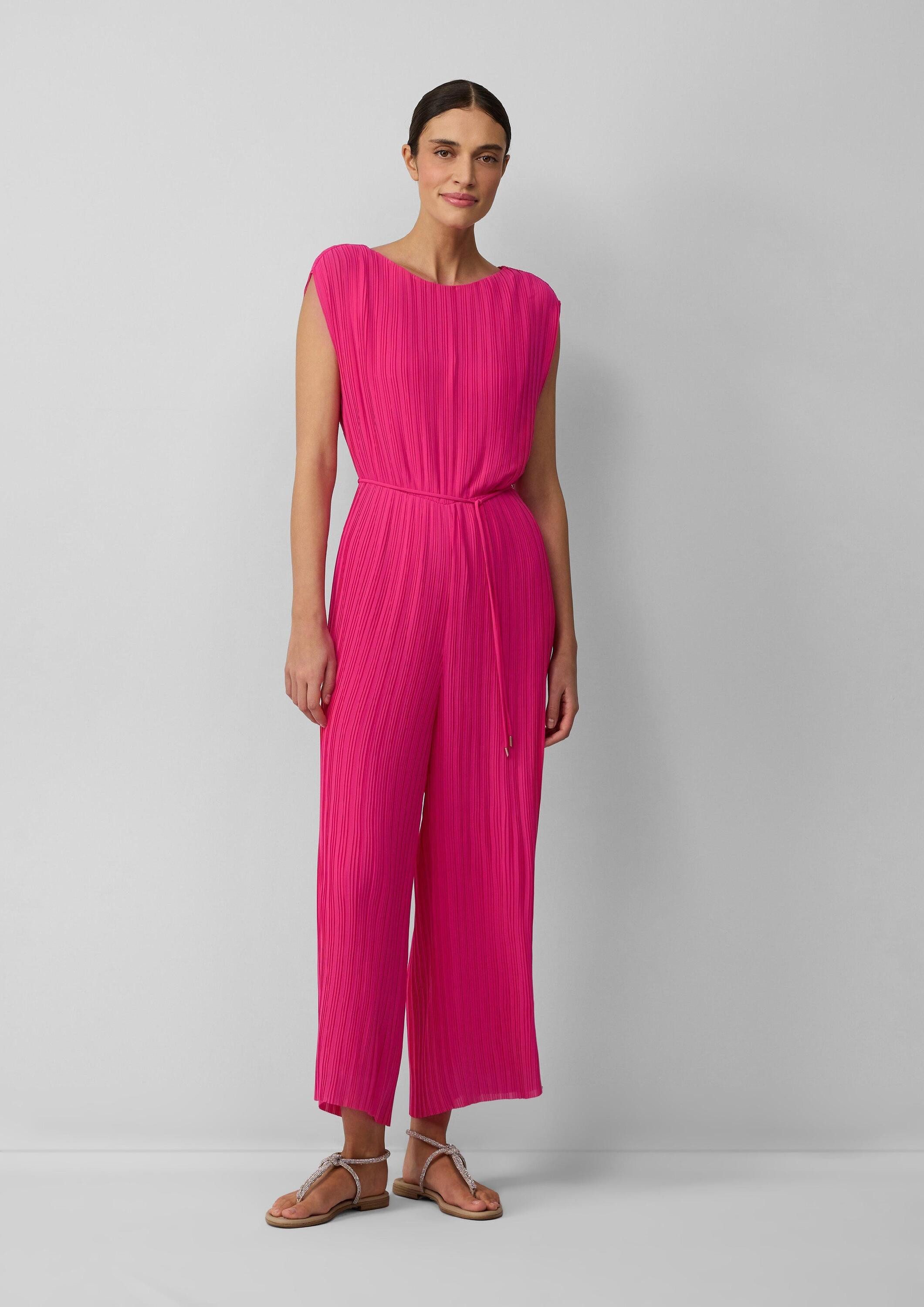 s.Oliver Jumpsuit Overall Plissierter Jumpsuit aus Chiffon mit Bindegürtel günstig online kaufen