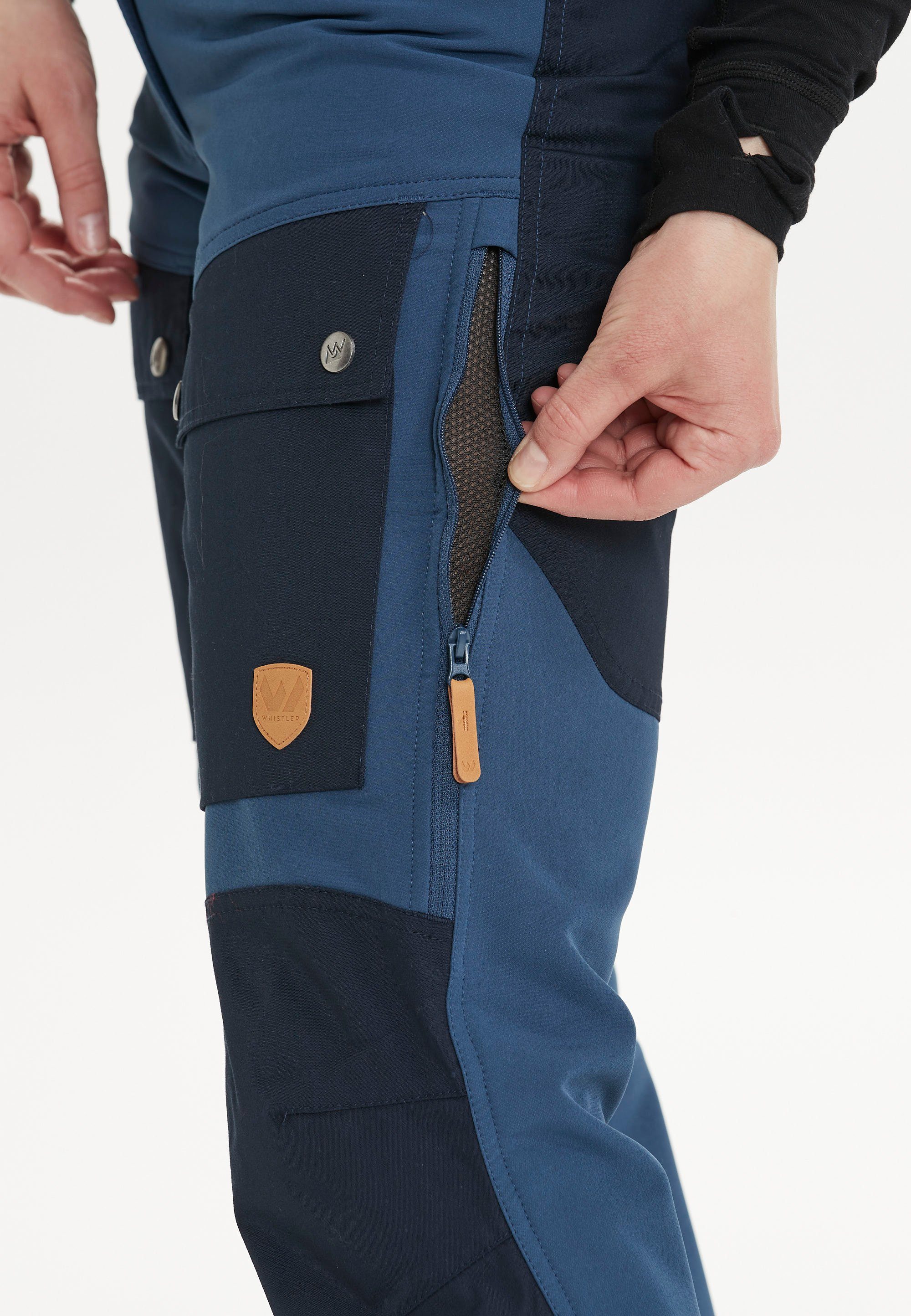 Anissy atmungsaktivem Material blau-dunkelblau mit WHISTLER Softshellhose