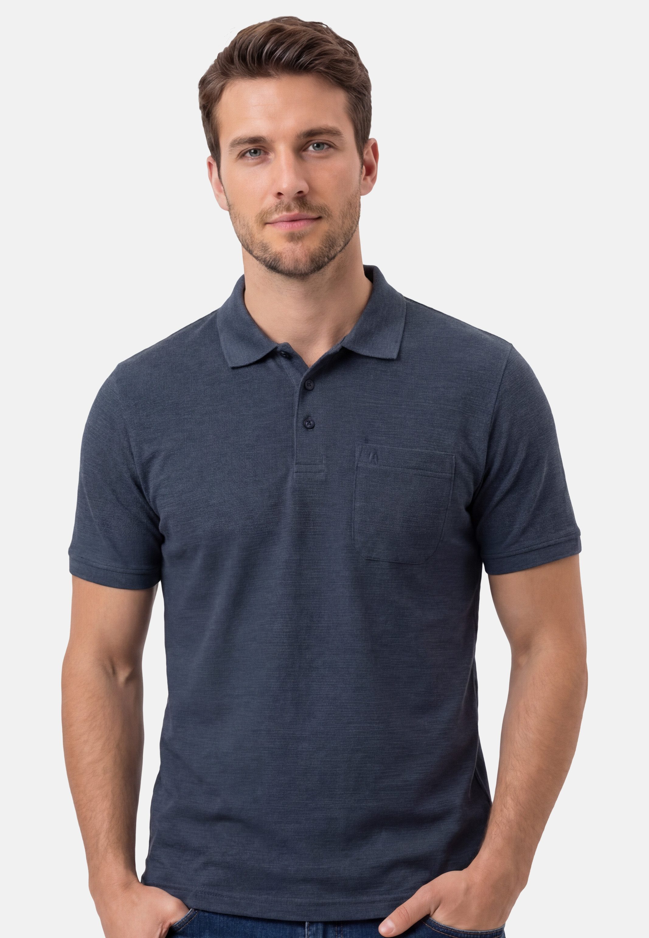 RAGMAN Poloshirt Basic (1-tlg) Poloshirt - Baumwolle - Atmungsaktiv - Klassischer Look