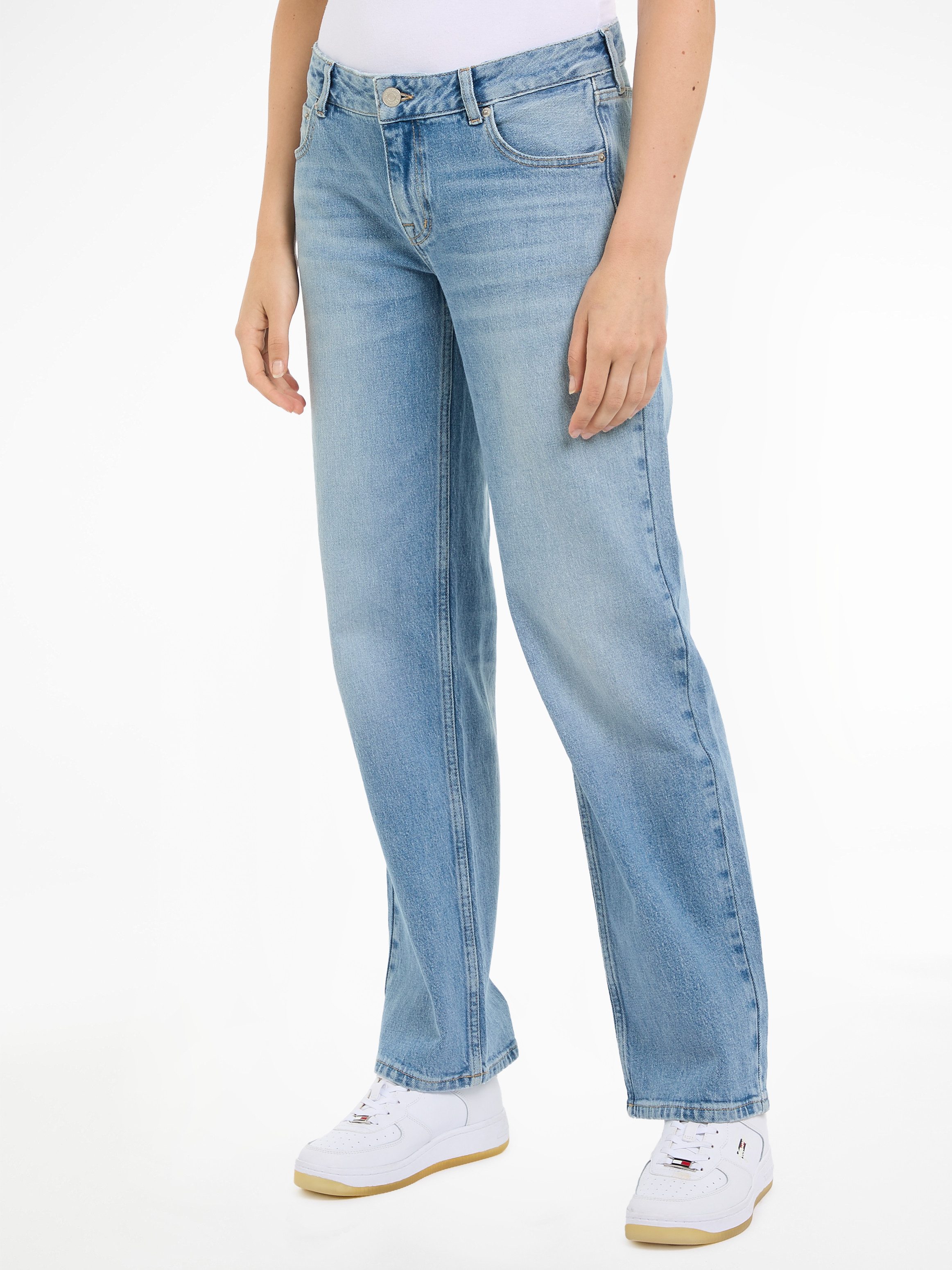 Tommy Jeans Straight-Jeans Tommy Jeans - Damenjeans - Low Waist - Straight leg Gerade geschnittene Jeans mit Tommy Logo-Badge und niedriger Taille