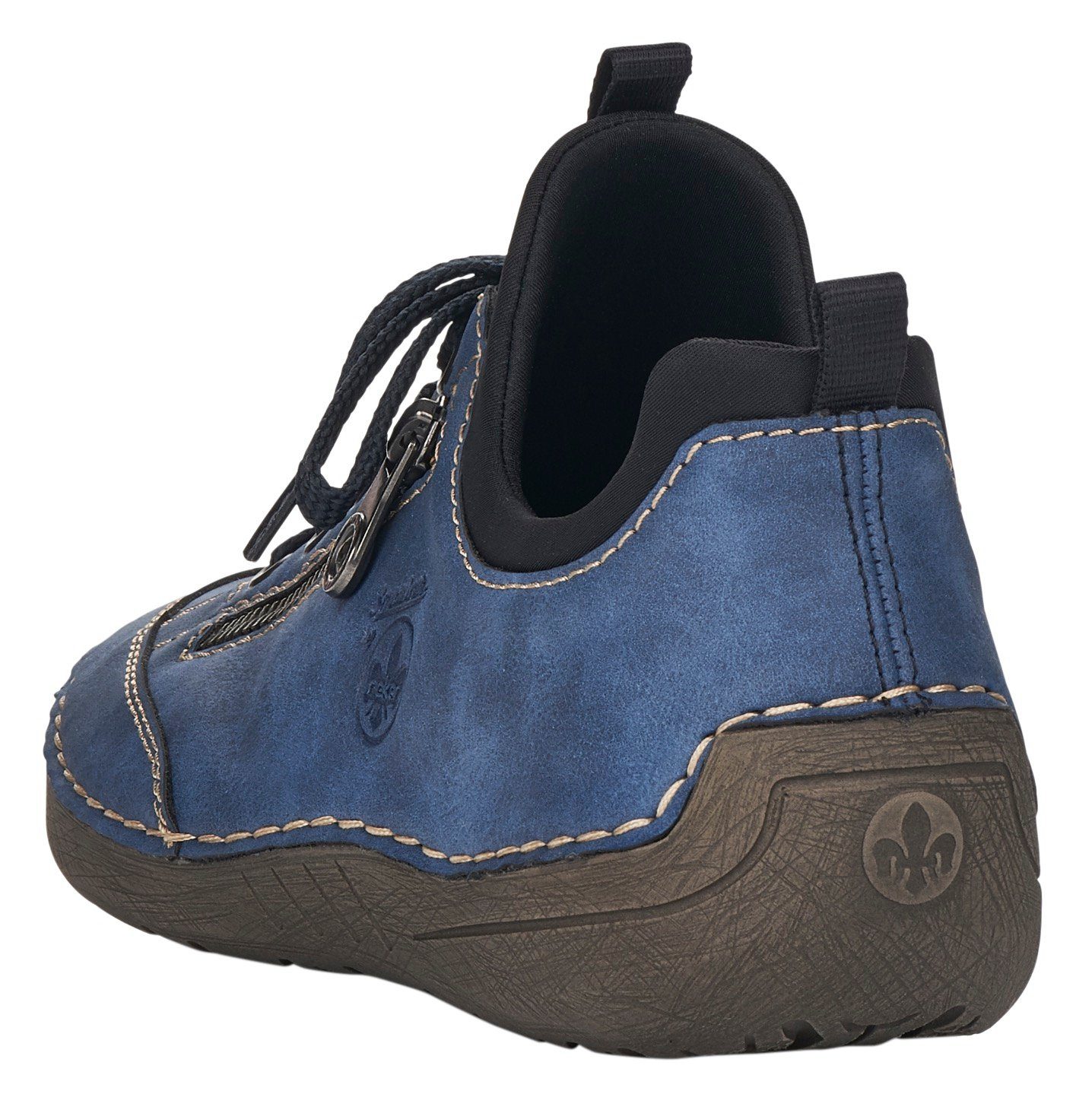 Slip-On Einschlupf kombi Rieker blau mit (14) elastischem Sneaker