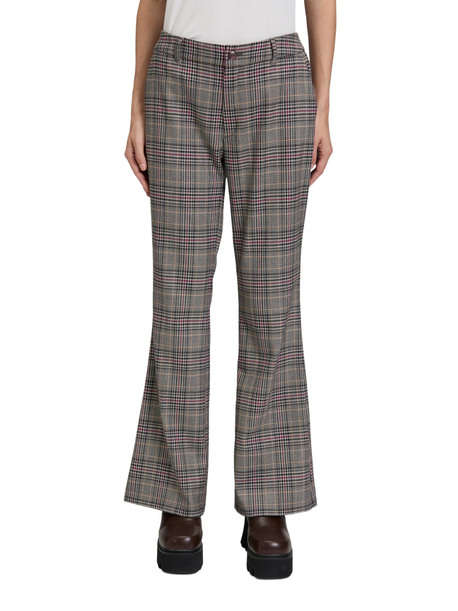 Cartoon Stoffhose bunt,Casual,Polyester,Kariert,Flared Fit,Mittel