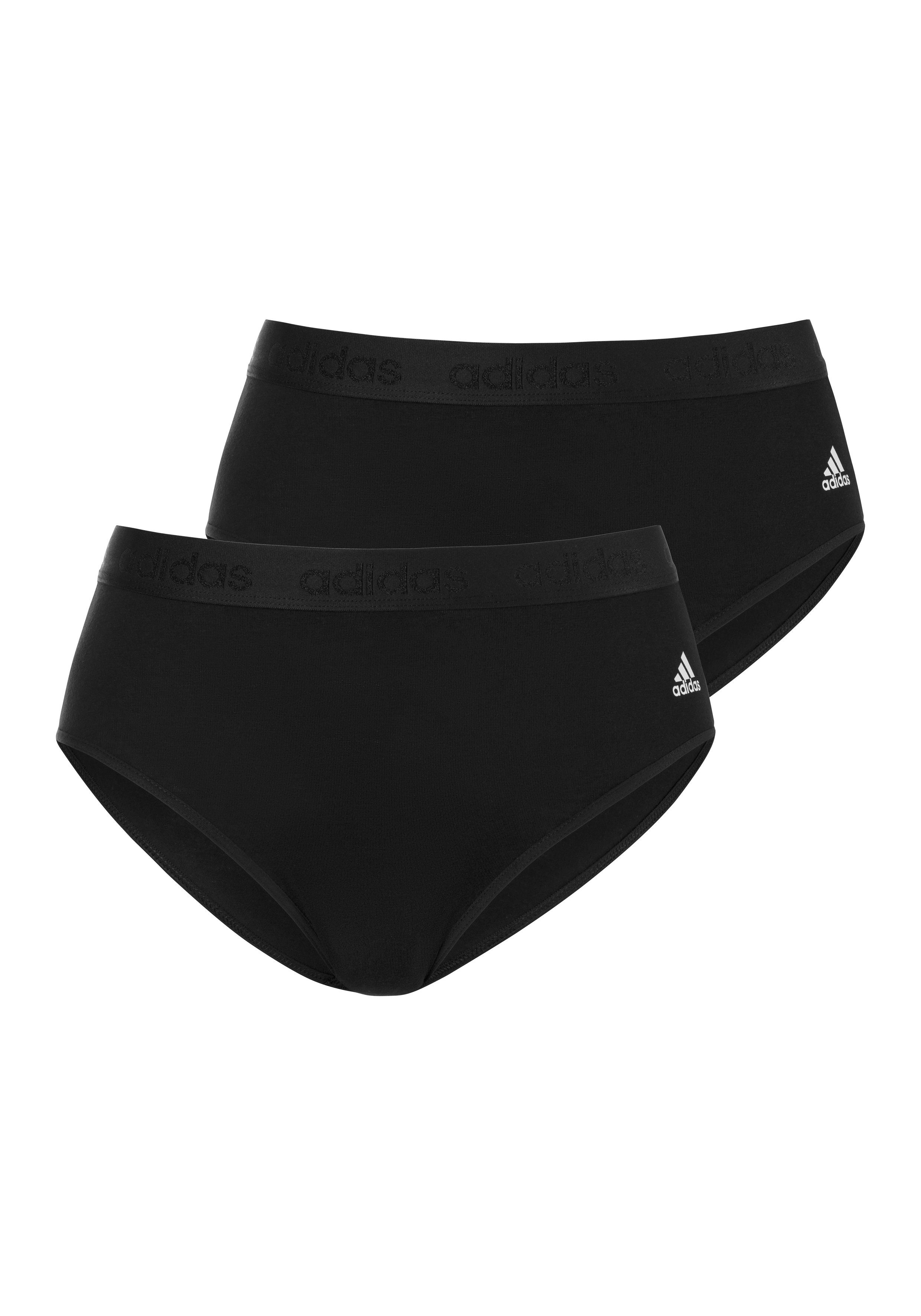 adidas Sportswear Bikinislip (2er-Pack) Slip mit Logo-Schriftzug am Bund schwarz, schwarz