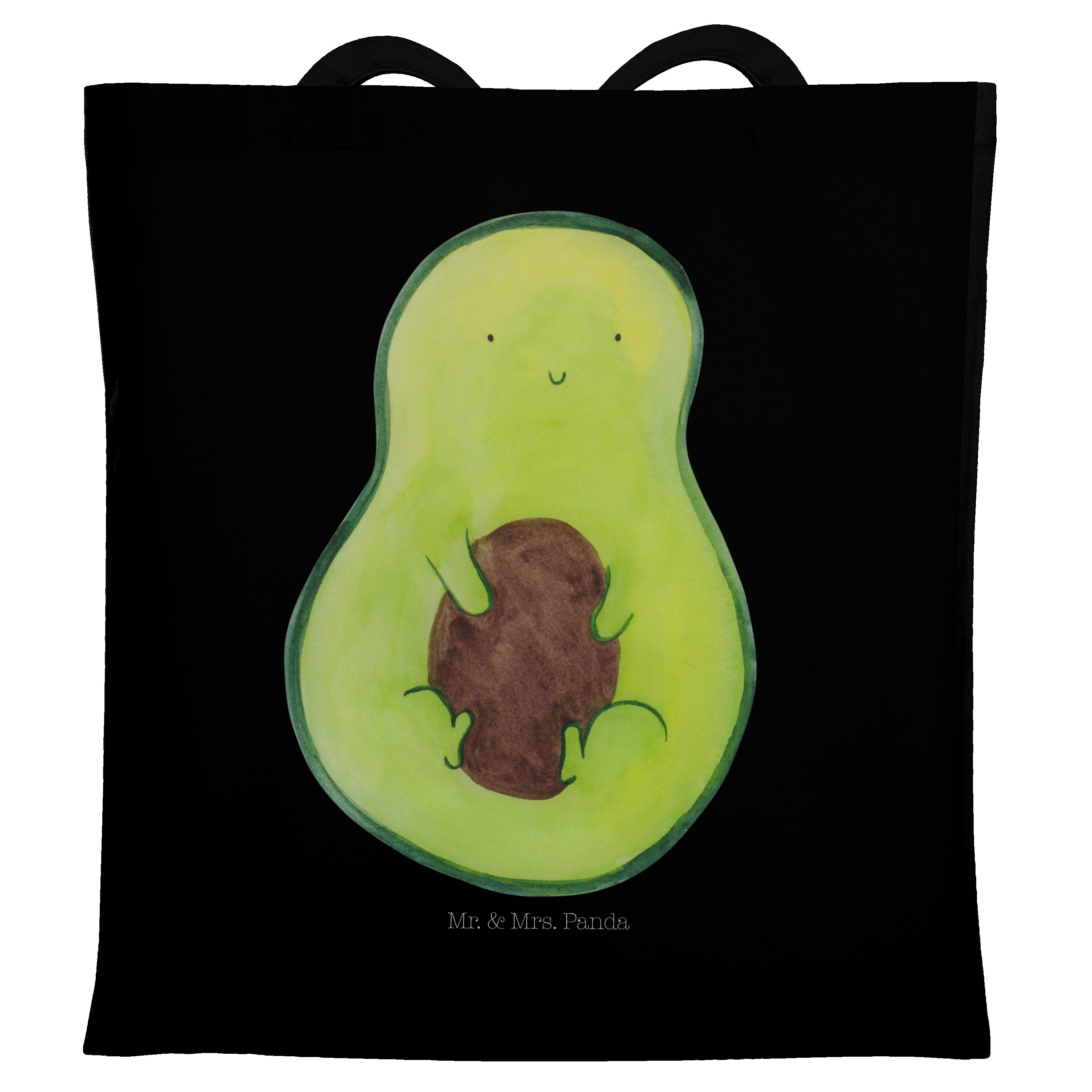 Mr. & Mrs. mit lächeln, G Geschenk, Vegan, - Schwarz Tragetasche Kern Avocadokern, (1-tlg) Panda - Avocado