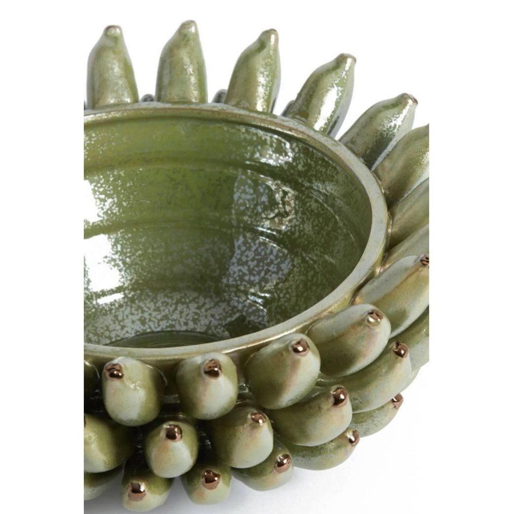 Light & Living Obstschale Schale Ø34x15 cm ZITA Keramik grün / gelb, Banane pur