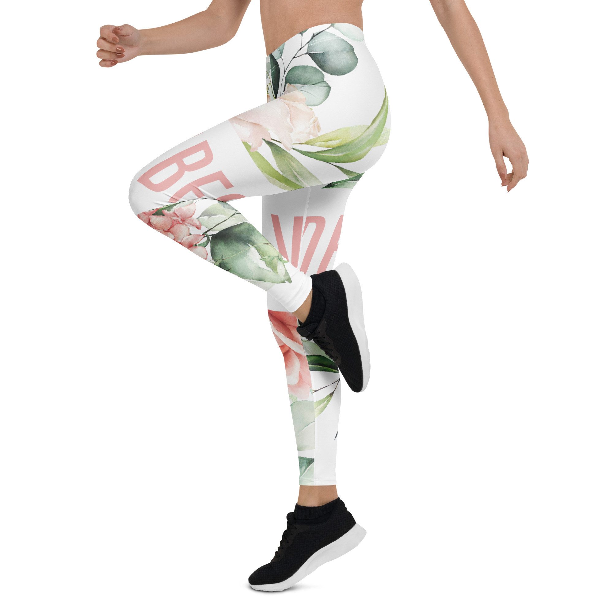 DECALVIBES Funktionsleggings Damen Leggings Basic Pastell Roses Blickdicht, 4-Wege-Stretch, elastischer Bund, weiches Material